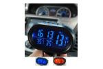 Ψηφιακό ρολόι-ξυπνητήρι, θερμόμετρο ΙΝ/OUT και βολτόμετρο αυτοκινήτου 0307