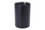 Ψύκτης Μπουκαλιών Παγοθήκη Wine Cooler από Ανοξείδωτο ατσάλι σε μαύρο χρώμα ύψους 18 cm