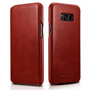 Θήκη iCarer Δερμάτινη Samsung Galaxy S8 Plus Curved Edge Vintage Κόκκινο